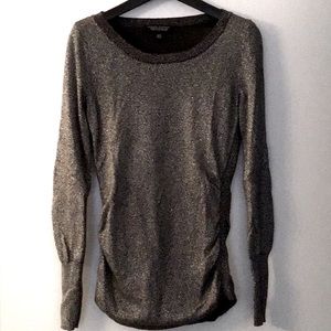 BANANA REPUBLIC Dark Grey Metallic Crew Scoop Neck Sweater - Small